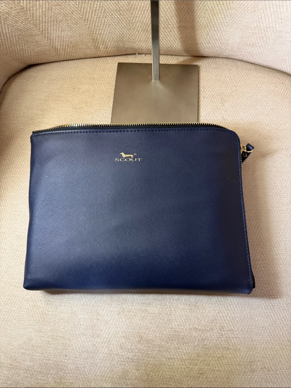 Scout Navy Zip IPod and Tablet Sleeve with Gold Logo
